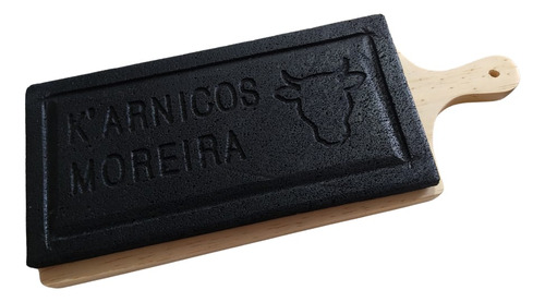 Plato De Piedra Volcánica Con Logo Curado