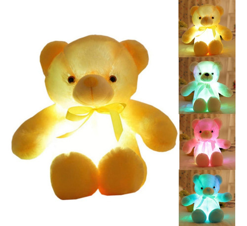 Oso De Peluche Led Colorido Y Luminoso, Regalo De Cumpleaños