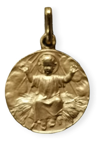 Medalla Oro 10k Nacimiento O Niño De Pajas #1114 