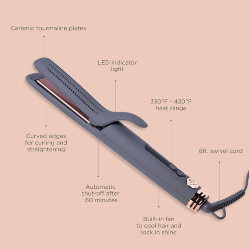 Plancha Alisadora Y Rizador De Pelo Hairitage Go With The Fl