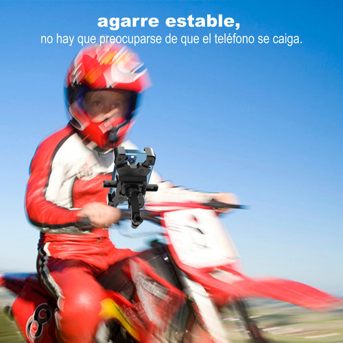 Soporte Para Celular Moto/bicicleta, Base Porta Teléfono Negro, Compatible Con Motos/bicicletas, 4 - 6.3 Pulgadas, Bloqueo Automático, Estable (abs), Evita Caídas, Ajustable Universal.