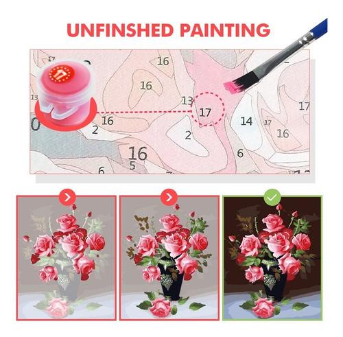 Imagen 9 de 10 de Cuadro/pintura Rellenando Números 30x30 Cm Aguila