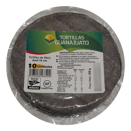 Tortillas De Maíz Azul 15 Cm Mexicanas 10 Unid. - Lireke