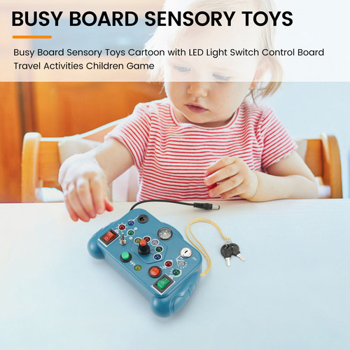 Dibujo Animado De Juguetes Sensoriales Busy Board Con Luz Le