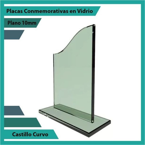 Recordatorios Trofeos En Vidrio Castillo Curvo Plano 10mm