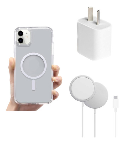 Funda Y Cargador Magsafe + Adaptador 20w Para iPhone