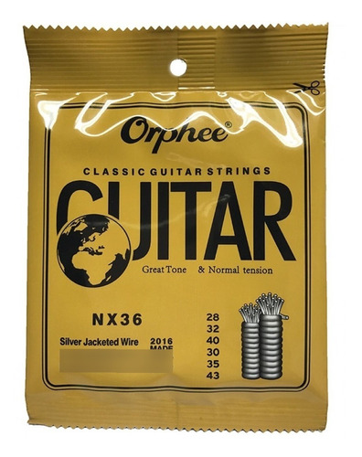 Encordado Orphee Nx36 Nylon Guitarra Clásica Tension Normal