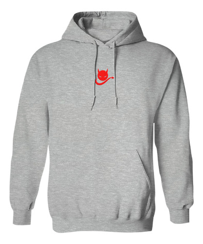 Sudadera Con Gorro Bordada Diablo Bola Cuernos Cola Demonio