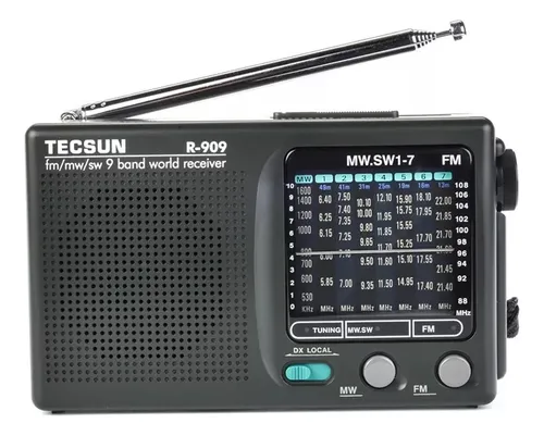 comprar Rádio Portátil De Ondas Curtas Tecsun R-909 Am\u002Ffm\u002Fsw1-7 Worl