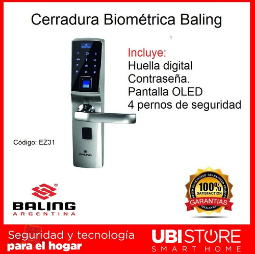 Cerradura Digital Huella/ Clave Zigbee Baling (ez-31s)