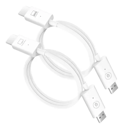 Adaptador HDMI inalámbrico 2 en 1, receptor HDMI inalámbrico (sin necesidad  de transmisor) funciona con iOS/Mac OS/Android/Windows