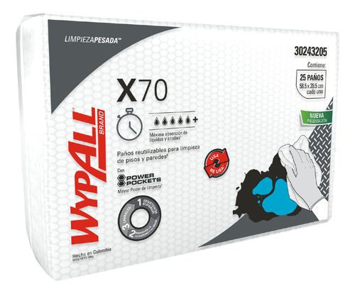 Paños De Limpieza Wypall® X70 Power Pockets 25