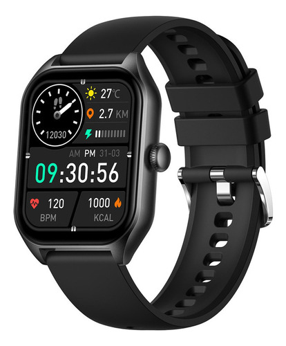 1.85 Smartwatch Para Mujer Reloj Inteligente Hombre 2023 Color De La Correa Black Silicon