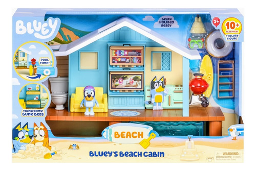 Casa De Playa Con Muñeco Bluey +10 Accesorios Y Stickers 