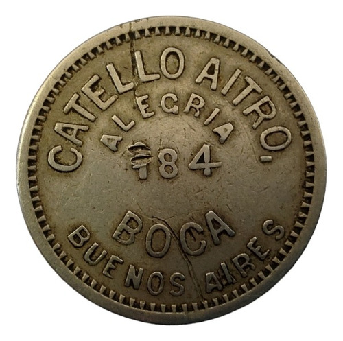 Ficha De Maquina Argentina Catllo Aitro 184 - 20 Cents(x1846