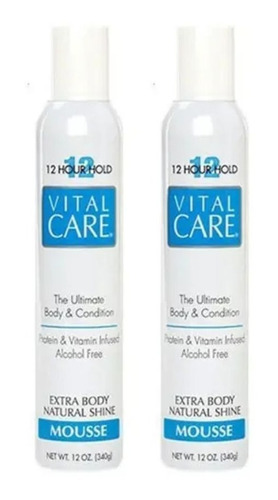 Vital Care Mousse 12 Hour Hold Natural Shine  Kit C/2