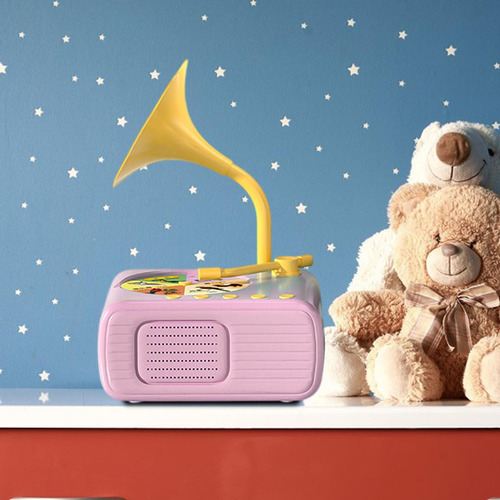 Fonógrafo Para Niños Con 96 Tarjetas, Juguete Rosa