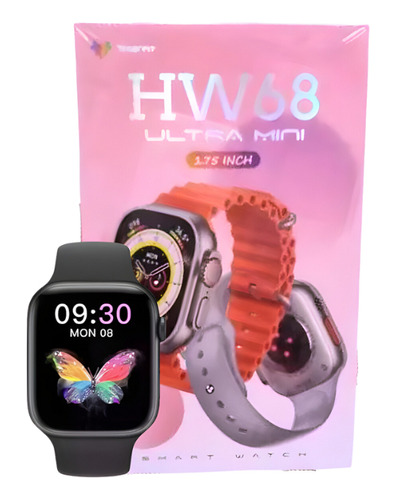 Hw68 Ultra Mini Smartwatch Cor da caixa Rosa Cor da pulseira Preto