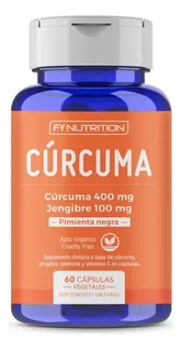 Vitaminas de Cúrcuma Fynutrition - con Jengibre, Pimienta Negra y Vitamina C - Vegano - en frasco de 60 un.