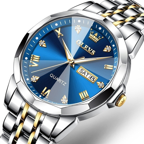 Imagen 1 de 7 de Reloj De Cuarzo Calendario Diamante