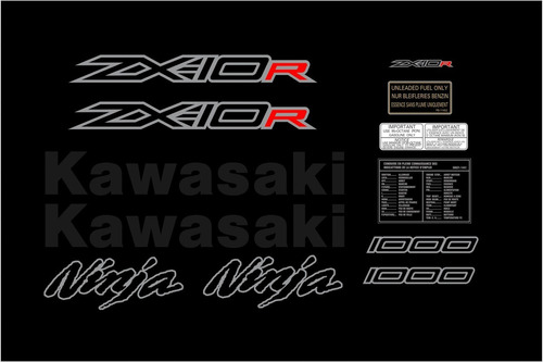 Kit Adesivos Kawasaki Ninja Zx-10r 2012 Preta Zxpta05