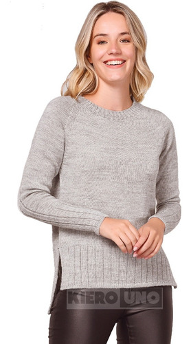 Imagen 1 de 7 de Sweater De Lana Mujer Cuello Redondo Sin Costura Kierouno