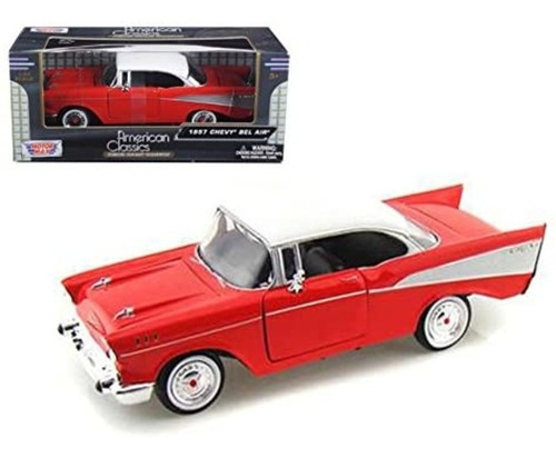1/24 1957 Chevy Bel Air Rojo Motormax Color Rojo