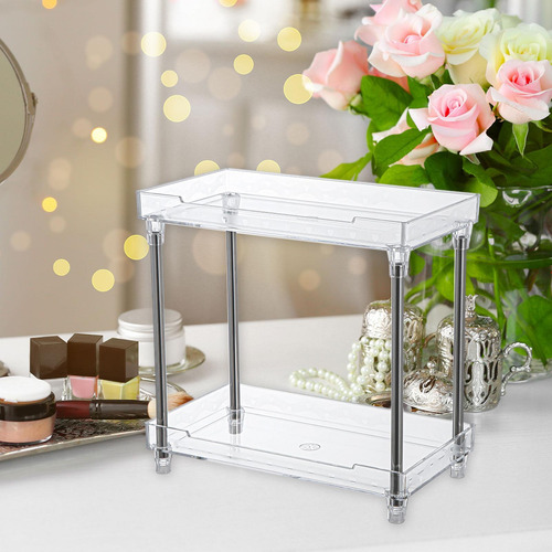 Organizador De Maquillaje Escalonado, Tocador, Baño, 2 Nivel
