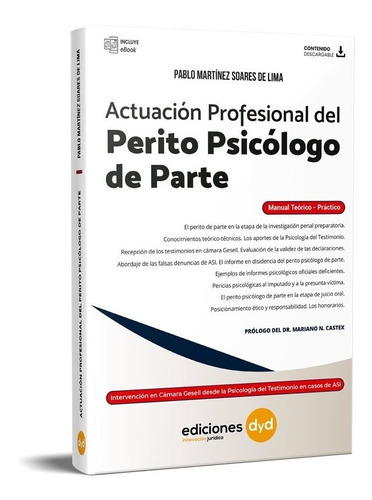 Actuacion Profesional Del Perito Psicologo De Parte, De Pablo Martines Soares De Lima. Editorial Dyd, Tapa Blanda En Español, 2022