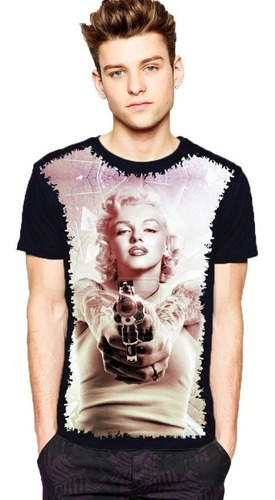 Camiseta Adolescente Cantora - Marilyn Monroe Arma