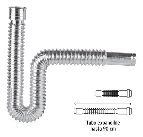 Céspol Flexible Cromado, Para Lavabo Y Fregadero Foset 49507