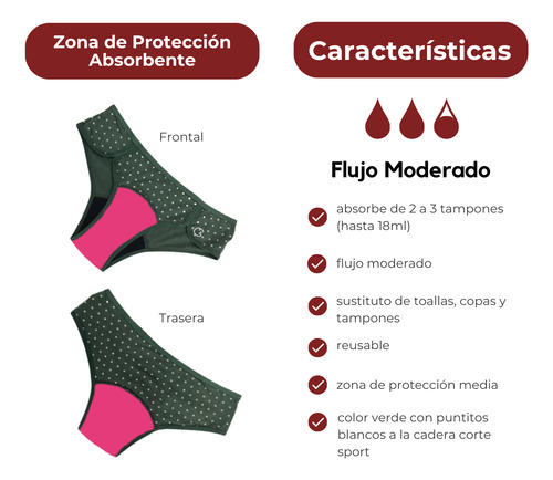 Calzón Menstrual Niñas Sport Algodón Hati Luna Segura
