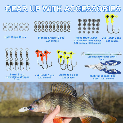 Senuelos De Pesca Tackle Box Kit De Pesca De La Lubina In...