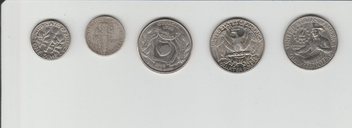 5 Monedas  Americanas,  Años 40, 99 , 84, 76, 85