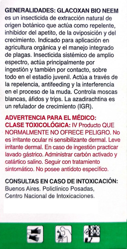 Insecticida Aracnicida Orgánico Bio Neem Glacoxan® 20cc