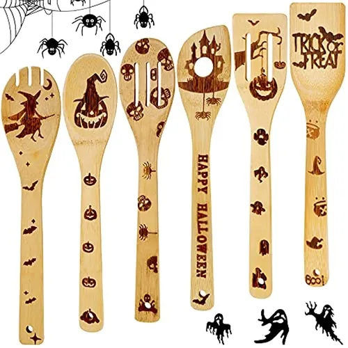 comprar Palas Y Espátulas 6 Piezas De Halloween De Bambú Utensilios