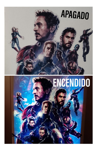 Imagen 3 de 3 de Cuadros Decorativos Con Luz Retroiluminados/ Adevengers