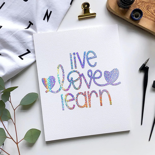 Vinil De Corte Adhesivo Para Cricut Cameo Silhouette Holográfico Sparkle 30cm 12 Hojas Stampcolour