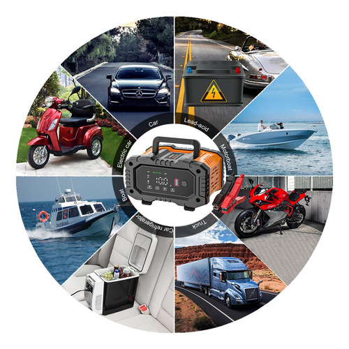 Cargador Portátil 10a 12v 24v Lifepo4 Plomo Ácido Inteligent