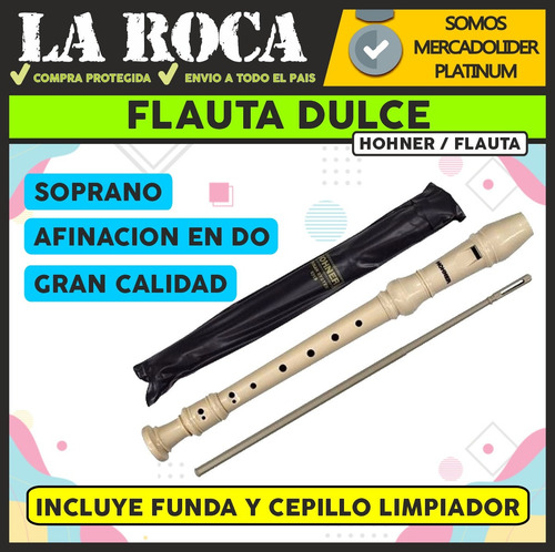 Imagen 3 de 10 de Flauta Dulce Hohner Funda Funda Notas