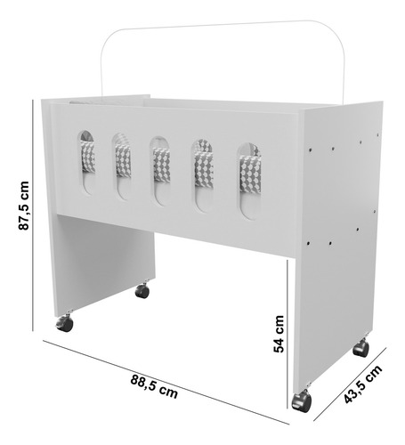 Neloja Berço Moises Multifuncional Kids Para Quarto Do Bebê Com Rodizios Para Meninos E Meninas Mini Moderno Com Colchão Cor Branco