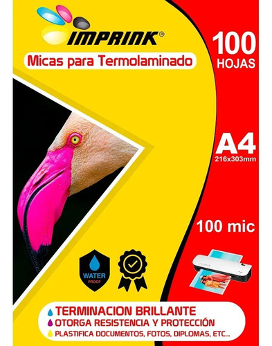 100 Micas Termolaminadora Plastificadora A4 100mic