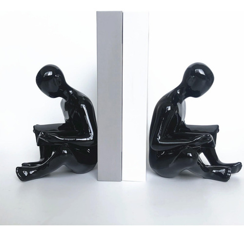 Lector Estatua Figuras Coleccionables Pensador Negro