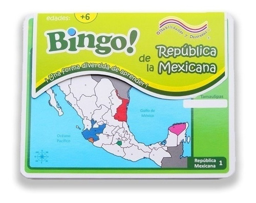 Bingo Republica Mexicana Juego 24 Tableros Niños Educativo.