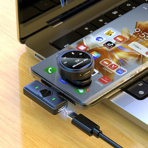 Microfone De Lapela Profissional Sem Fio Com Capa De Carrega