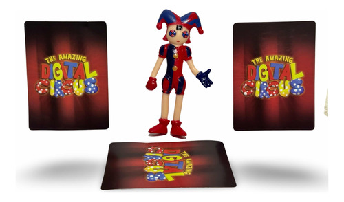 Figura Pomni Amazing Circus Digital + 3 Tarjetas Al Azar