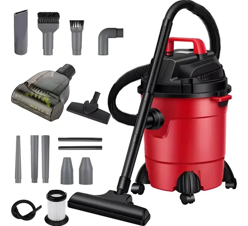 Aspiradora Industrial Seco-mojado De 15l Función 3en1 Rojo