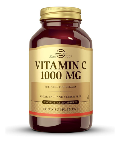 Solgar Vitamina C 1000 Mg 250 Capsulas Vegetales