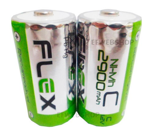 Imagem 2 de 2 de Pilha Recarregavel Tipo C Flex Media 2900mah Lr14 Com 4 Unid