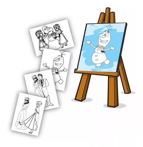 Tela Para Pintura Infantil Colorir Pintar Canvas Unicórnio com Tinta e  Pincel